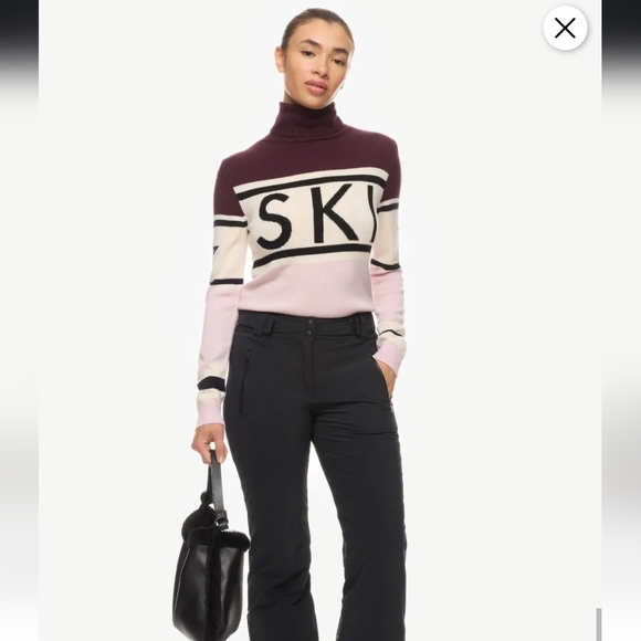Perfect Schild Ski Sweater Turtleneck Petal Pink Burgundy - Picture 11 of 16